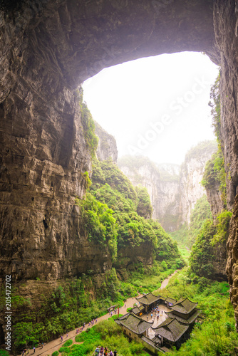 The ancient village in the three Bridges of wulong tiankeng