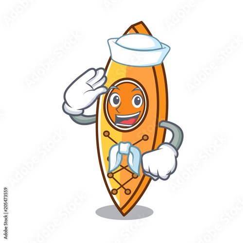 Sailor canoe character cartoon style