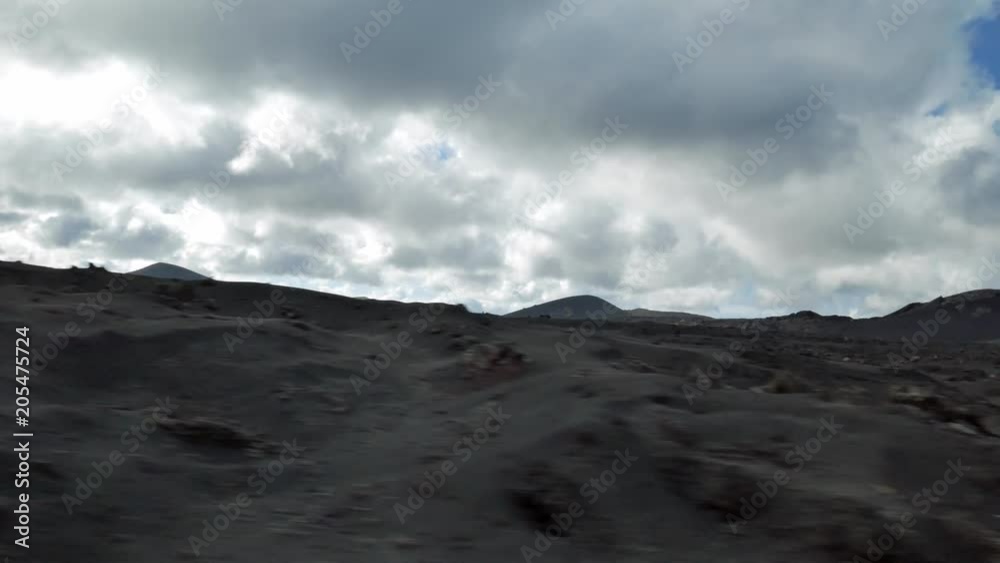 View of the Timanfaya National Park ( also called The Montanas del Fuego or Mountains of Fire ) in Lanzarote, Canary Islands, Spain View of the Timanfaya National Park ( also called The Montanas del Fuego or Mountains of Fire ) in Lanzarote, Canary Islands, Spain