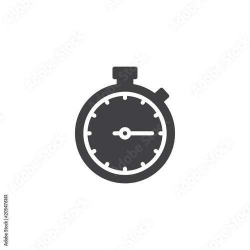 Stopwatch vector icon. filled flat sign for mobile concept and web design. Sport chronometer timer simple solid icon. Symbol, logo illustration. Pixel perfect vector graphics