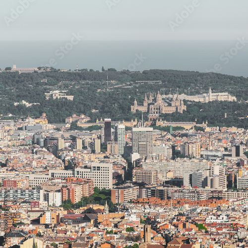 Fototapeta Naklejka Na Ścianę i Meble -  Panoramic view of the city of Barcelona. Aerial view