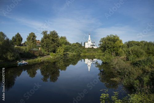 Cosmas and Damian Church (1725) on the river Kamenka, in Suzdal. Golden Ring of Russia