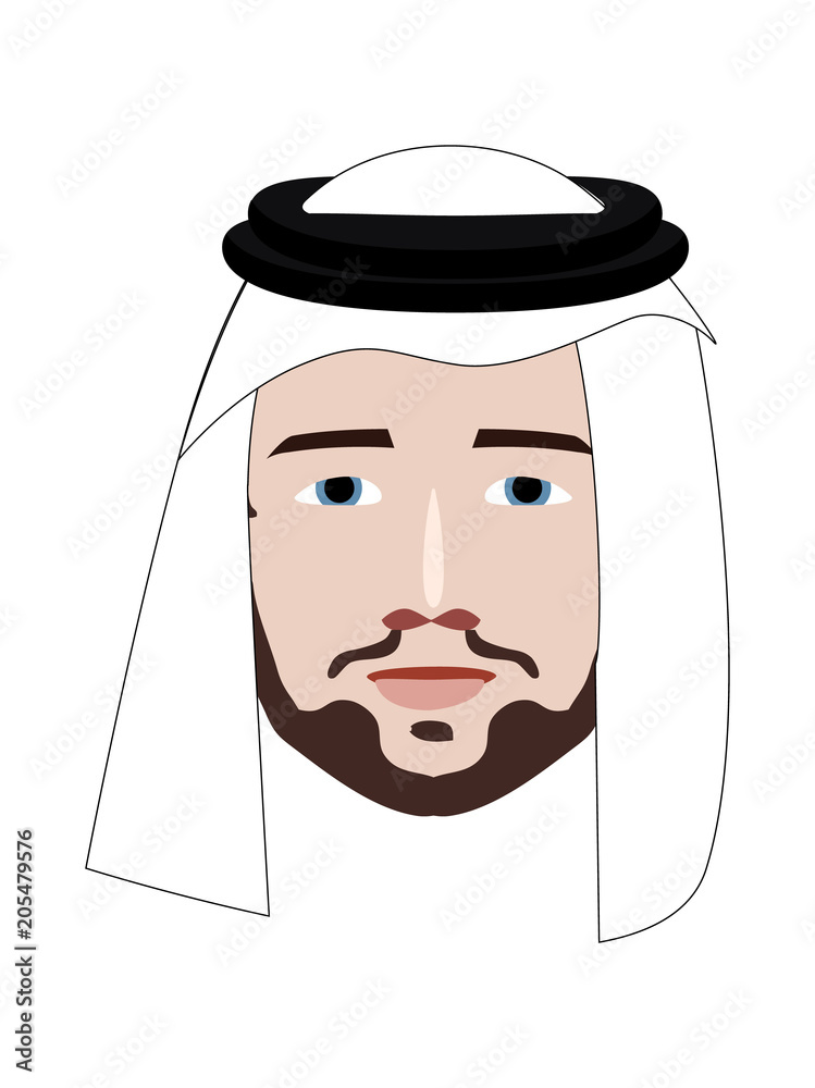 arabian man profile icon, face as seen from the side, avatar, vector illustration arabian man profile icon, face as seen from the side, avatar, vector illustration