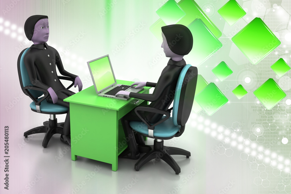 Employer and applicant, job hiring concept Employer and applicant, job hiring concept