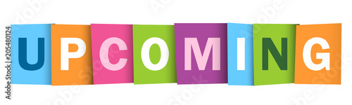 UPCOMING colourful vector letters icon