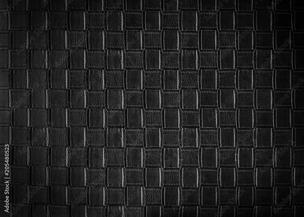 Abstract background from black leather pattern on sofa. Retro and vintage background.