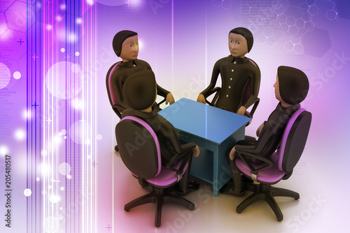 3d people in business meeting