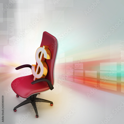 Dollar sign sitting the executive chair