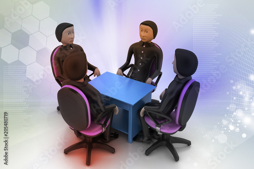 3d people in business meeting