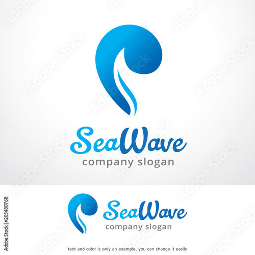 Sea Wave Logo Template Design Vector, Emblem, Design Concept, Creative Symbol, Icon