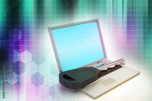 laptop on key