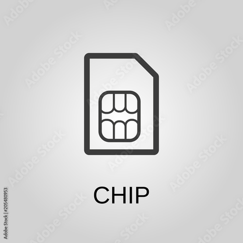 Chip icon. Chip symbol. Flat design. Stock - Vector illustration