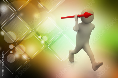 3d man throws a spear
