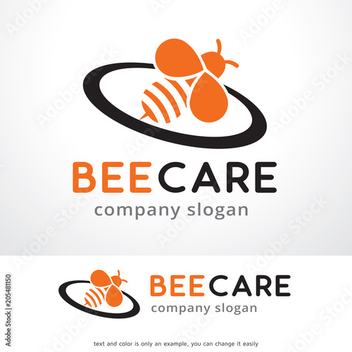 Bee Care Logo Template Design Vector, Emblem, Design Concept, Creative Symbol, Icon