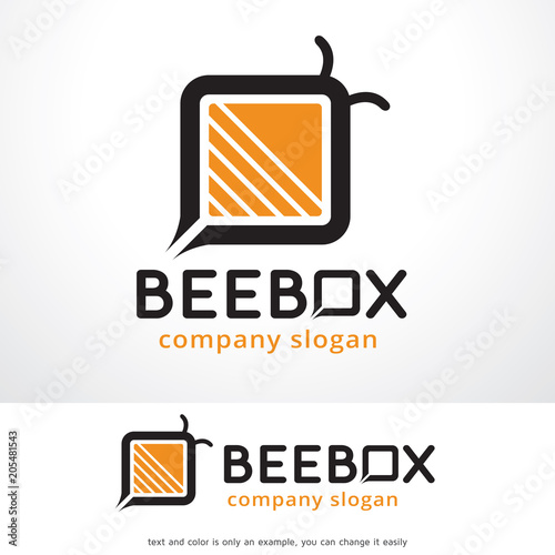 Bee Box Logo Template Design Vector, Emblem, Design Concept, Creative Symbol, Icon