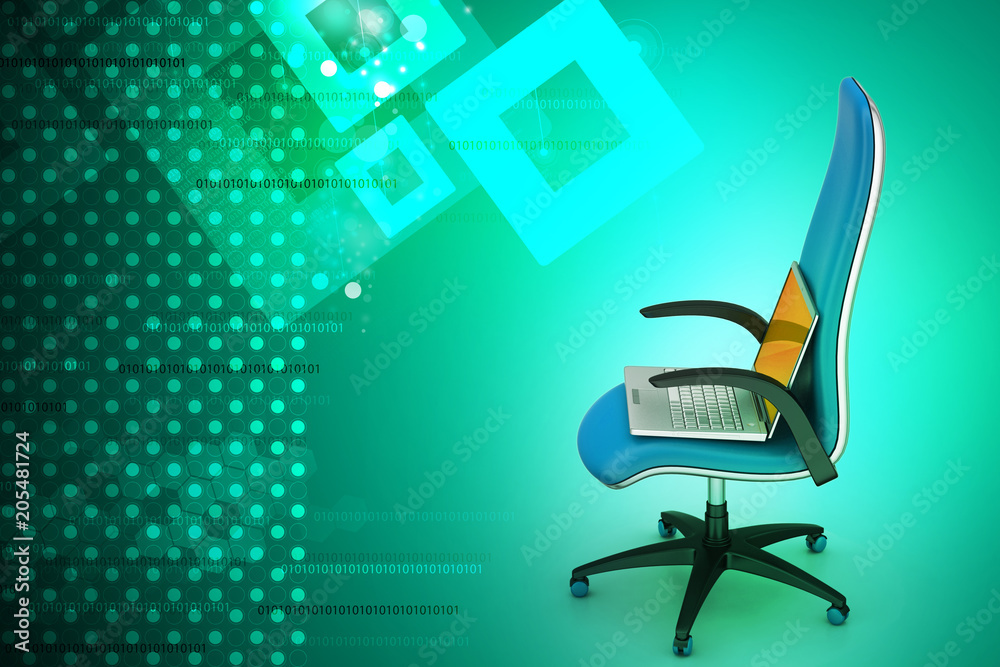 notebook on the chair. Isolated o the background. notebook on the chair. Isolated o the background.