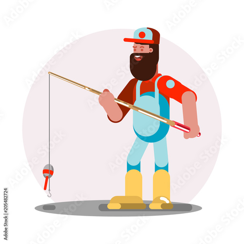 Man standing with fishing rod