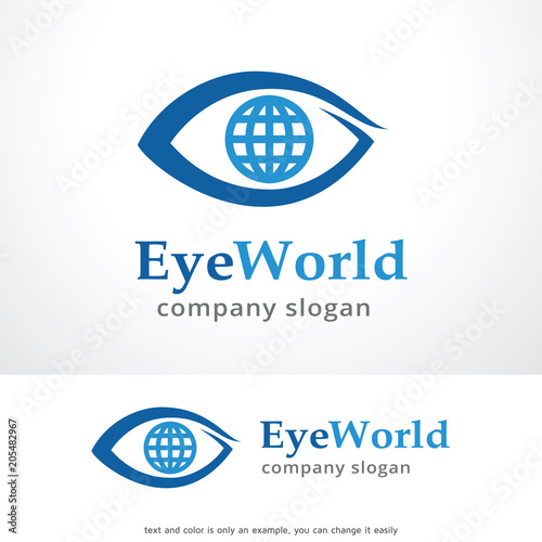 Eye World Logo Template Design Vector, Emblem, Design Concept, Creative Symbol, Icon