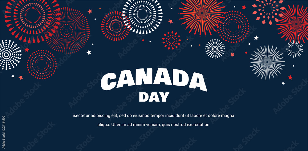 Celebrate banner of the national day of Canada. Happy independence day card. - obrazy, fototapety, plakaty 