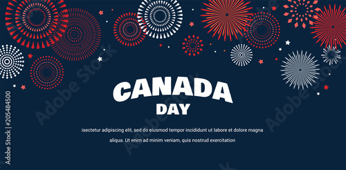 Celebrate banner of the national day of Canada. Happy independence day card.