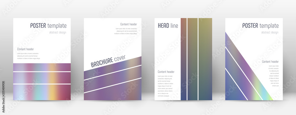 Flyer layout. Geometric imaginative template for Brochure, Annual Report, Magazine, Poster, Corporate Presentation, Portfolio, Flyer. Alive bright hologram cover page.