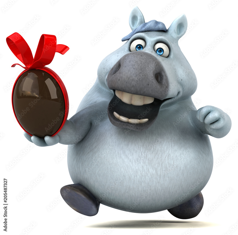 Naklejka premium Fun horse - 3D Illustration