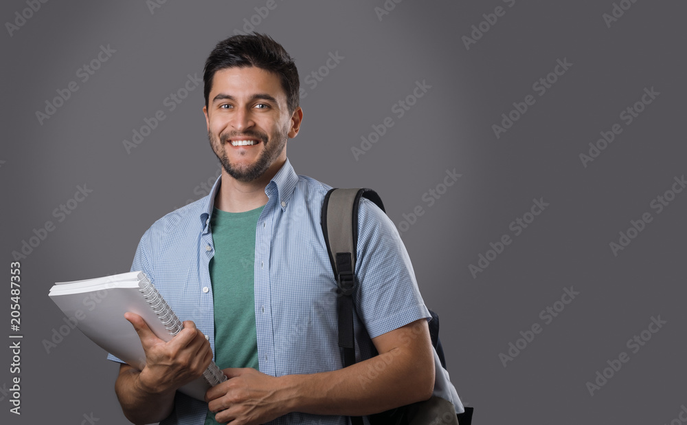 Young student with backpack Young student with backpack