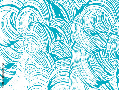 Natural soap texture. Appealing green blue foam trace background. Artistic splendid soap suds. Cleanliness, cleanness, purity concept. Vector illustration.