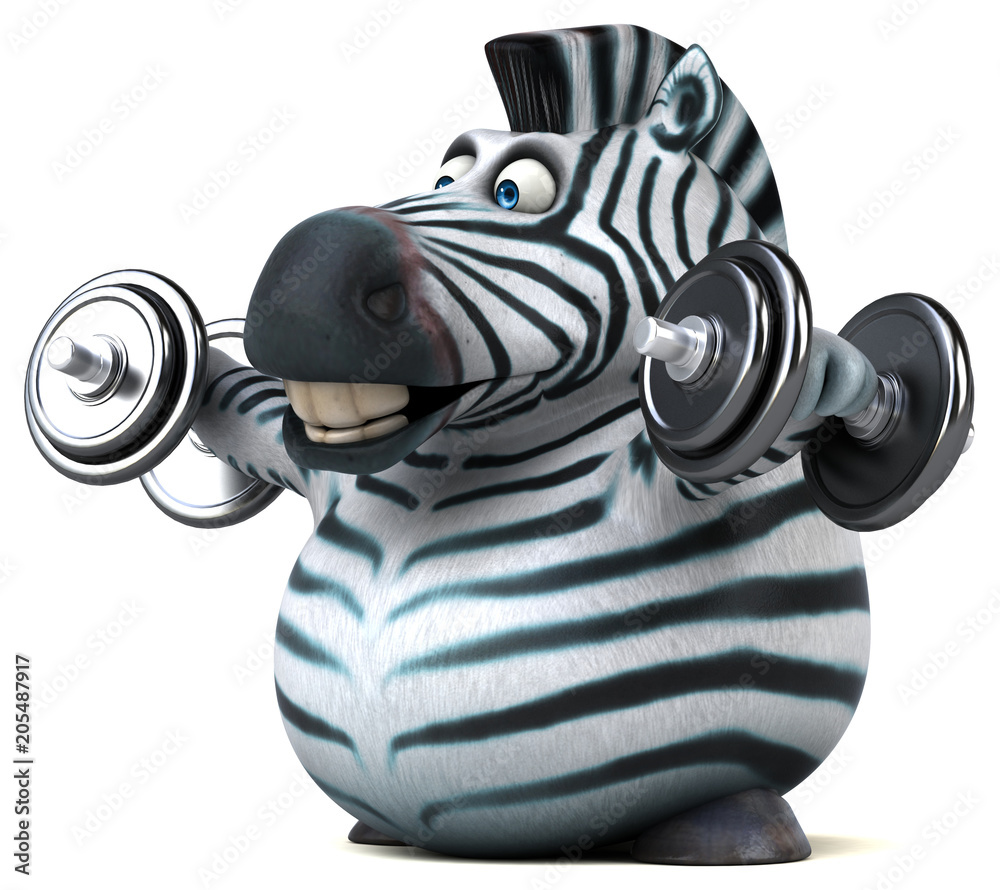 Fototapeta Fun zebra - 3D Illustration