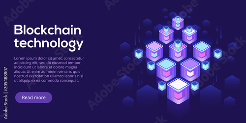 Hosting server isometric vector illustration. Abstract 3d datacenter or data center room background. Network mainframe infrastructure website header layout. Computer storage or farming workstation.
