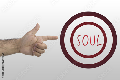 Man aiming the sould. SOul concept. photo