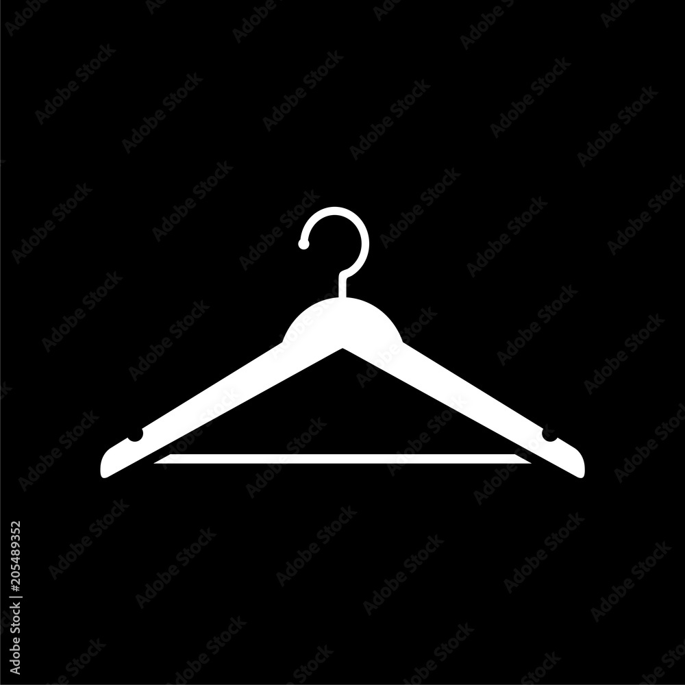 Hanger sign icon, Cloakroom symbol on dark background Hanger sign icon, Cloakroom symbol on dark background