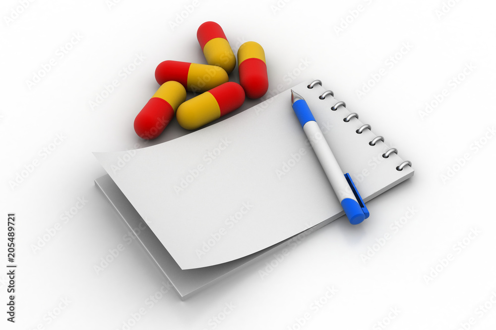 Note pad with capsules Note pad with capsules