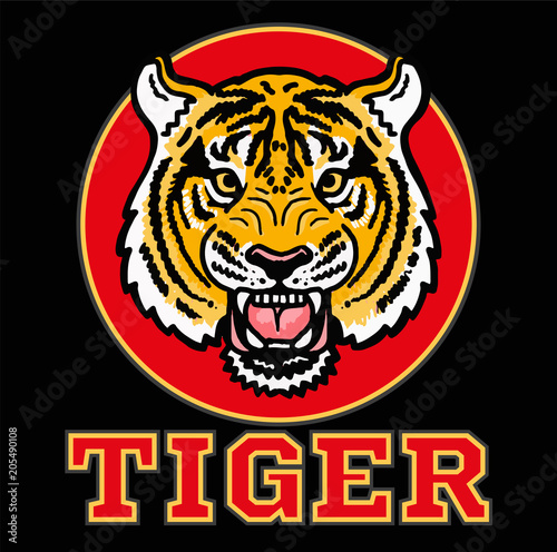 Angry tiger head 