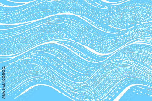 Natural soap texture. Alive light blue foam trace background. Artistic radiant soap suds. Cleanliness, cleanness, purity concept. Vector illustration.