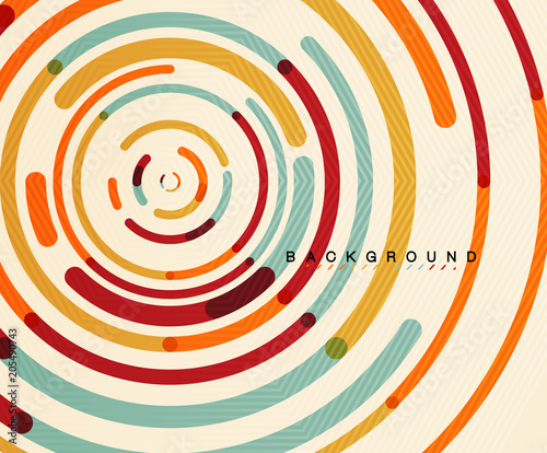 Circular lines, circles, geometric abstract background