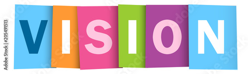 VISION overlapping vector letters icon