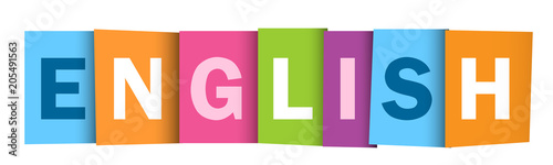 "ENGLISH" colourful vector letters icon