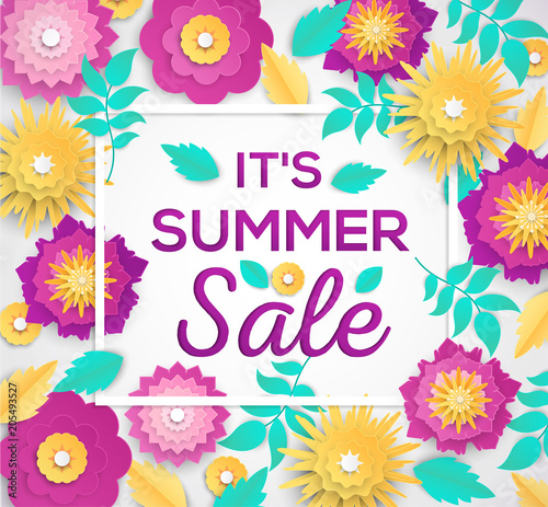 It is summer sale - modern vector colorful illustration