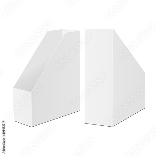 File holder mock up. Document dispenser isolated on white background. Vector illustration