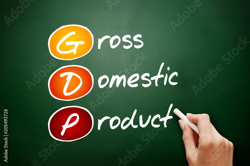 GDP - Gross domestic product acronym, business concept on blackboard