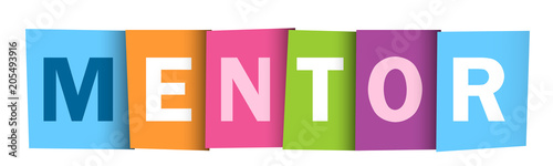 "MENTOR" colourful vector letters icon