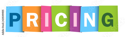 PRICING Multicoloured Letters Icon