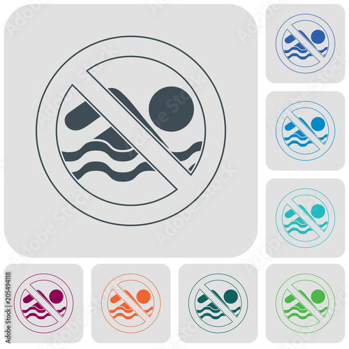 No swimming prohibition sign icon