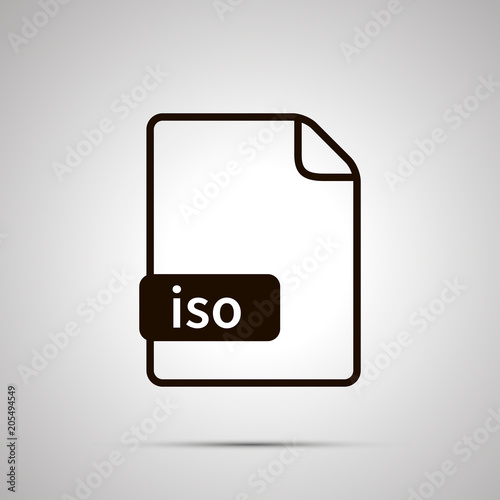 Simple black file icon with iso extension