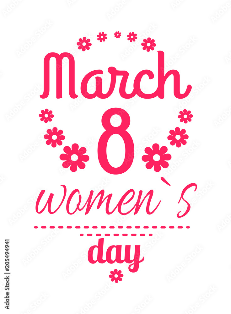 Womens Day March Eight Greeting Card Design Vector