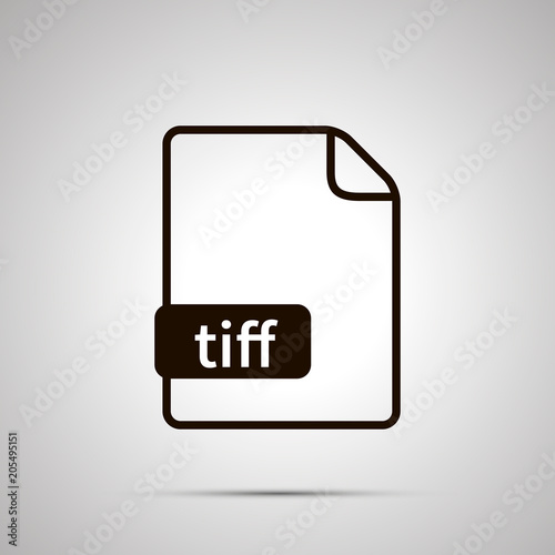 Simple black file icon with tiff extension