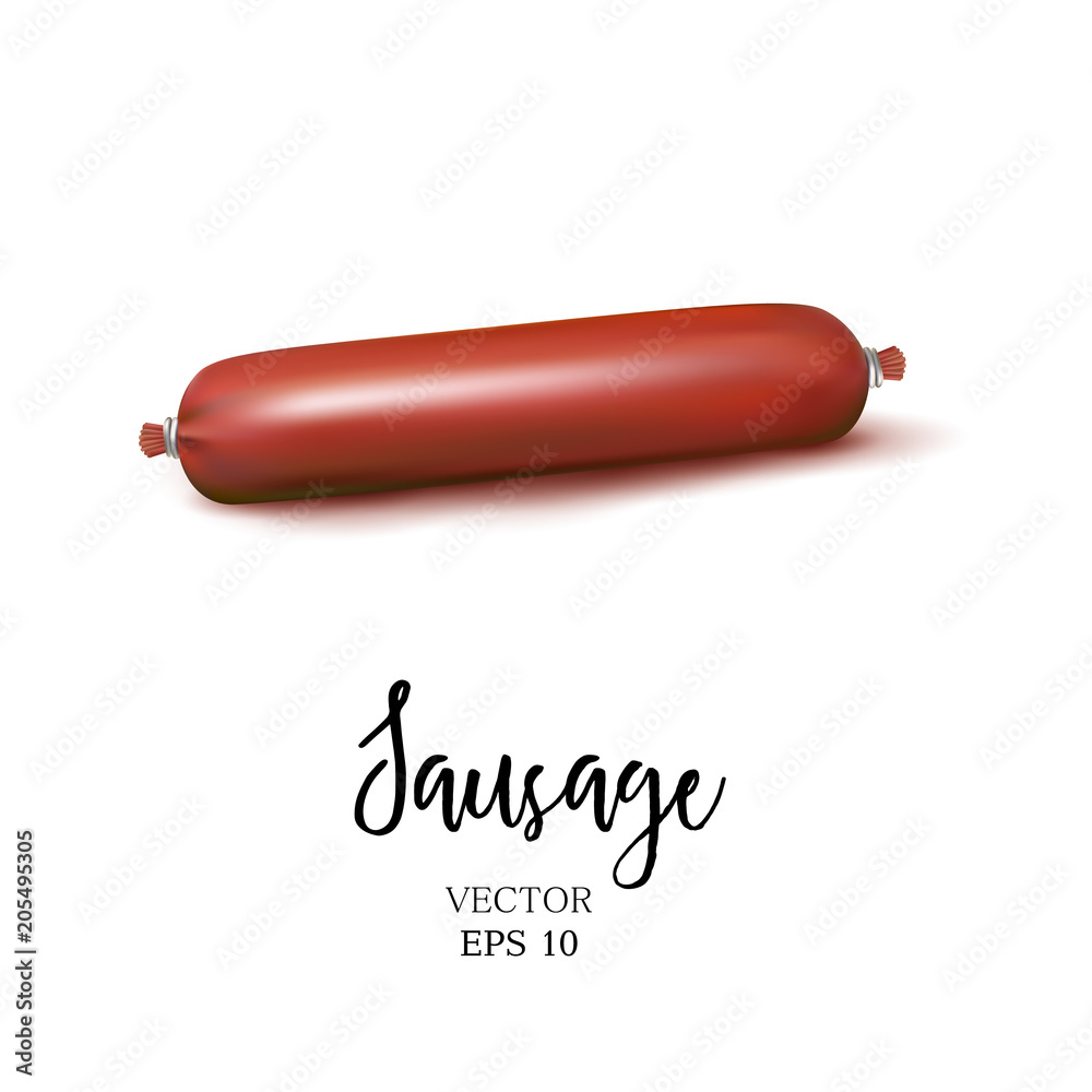 Vector realistic smoked sausage Vector realistic smoked sausage
