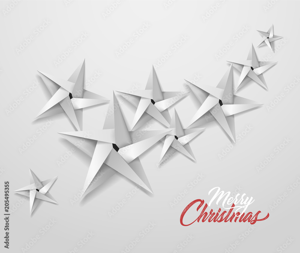 Vector origami paper christmas holiday star