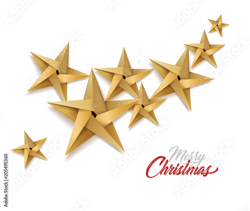 Vector origami paper christmas holiday star